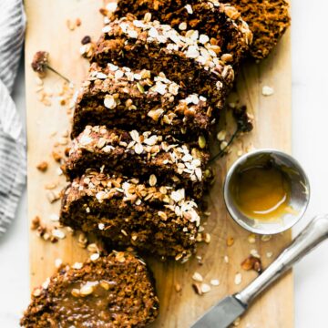 slices of gluten free pumpkin oatmeal bread