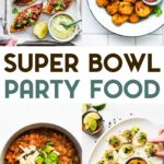 A grid of 6 gluten-free Super Bowl party food photos with a text overlay for pinterest.