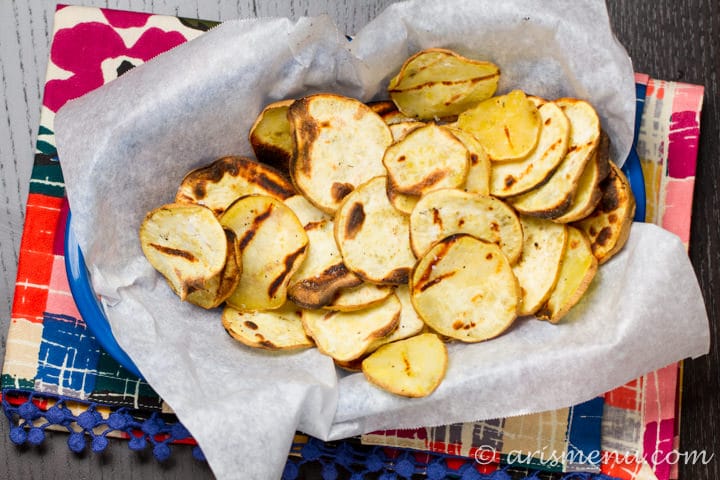 Grilled sweet potatto chips paleo