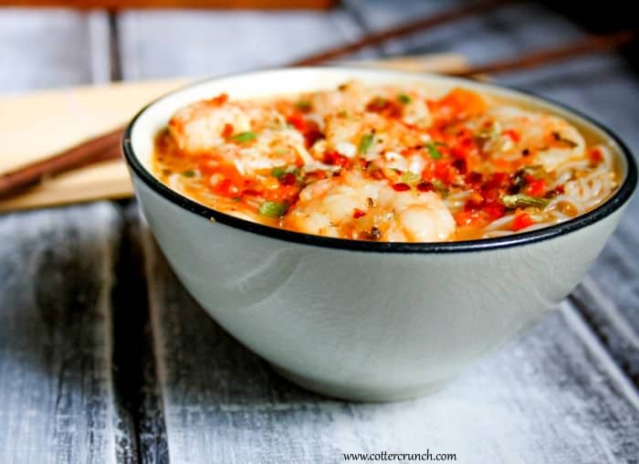 gluten free Shrimp Miso PHO! Super easy to make, healthy, and great for any time of year. Spice up that dinner!