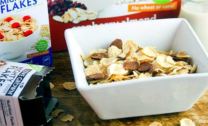 love grown foods power flakes cereal made with beans! @lovegrownfoods