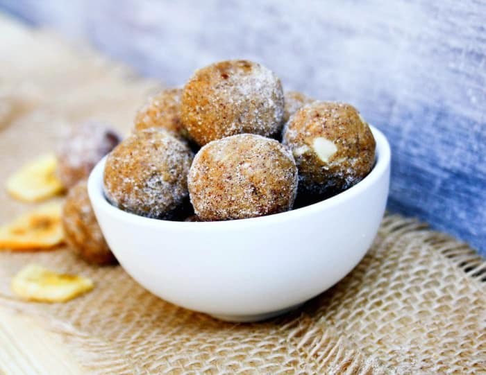 Cinnamon and Spice Plantain Protein bites! A Grain Free Protein Bite flavor using winter spices; Cinnamon Clove, Ground Anise! Paleo and Vegan Friendly