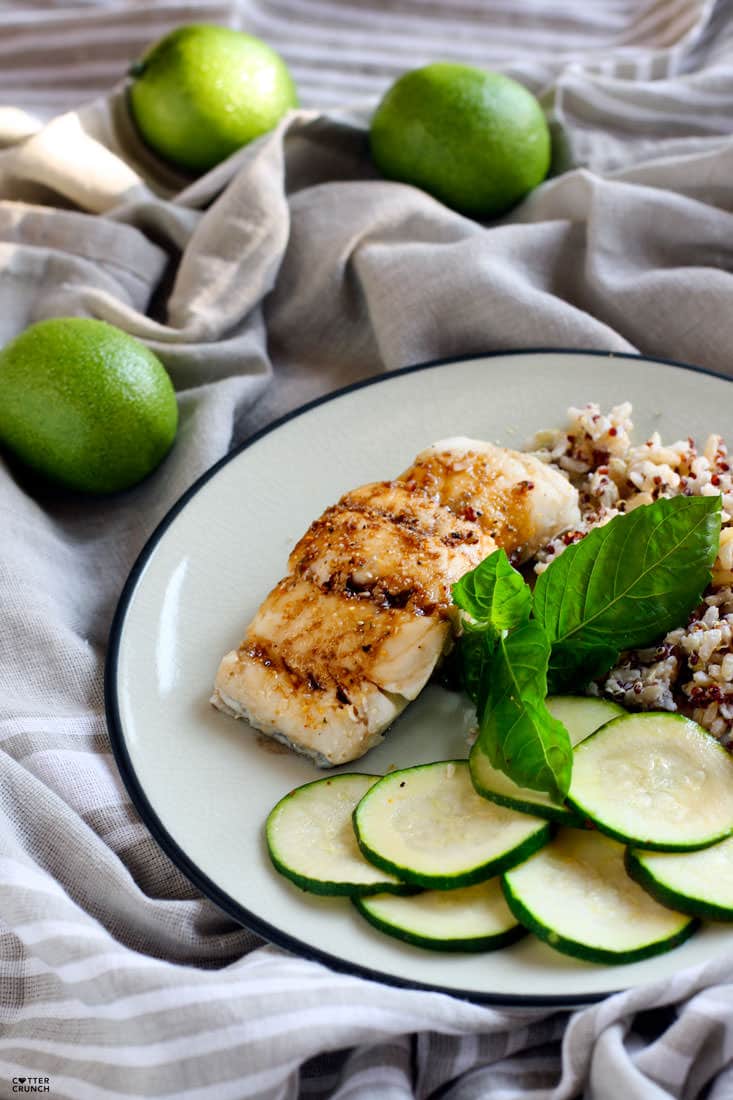 Ginger Lime Tamari baked cod recipe. Flavorful, healthy, and ready in 15 minutes. A great Spring or Summer meal! Plus more ways to season fish.