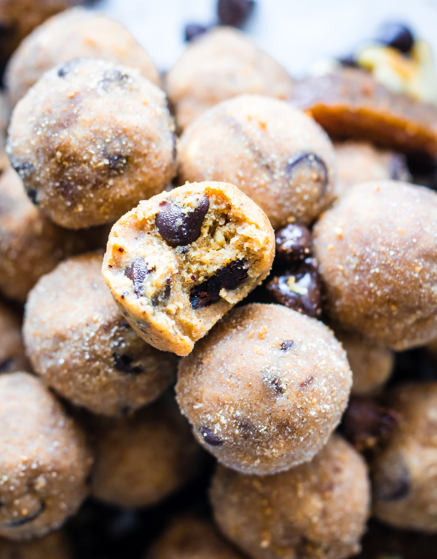 batch of no-bake chocolate chip toffee bites
