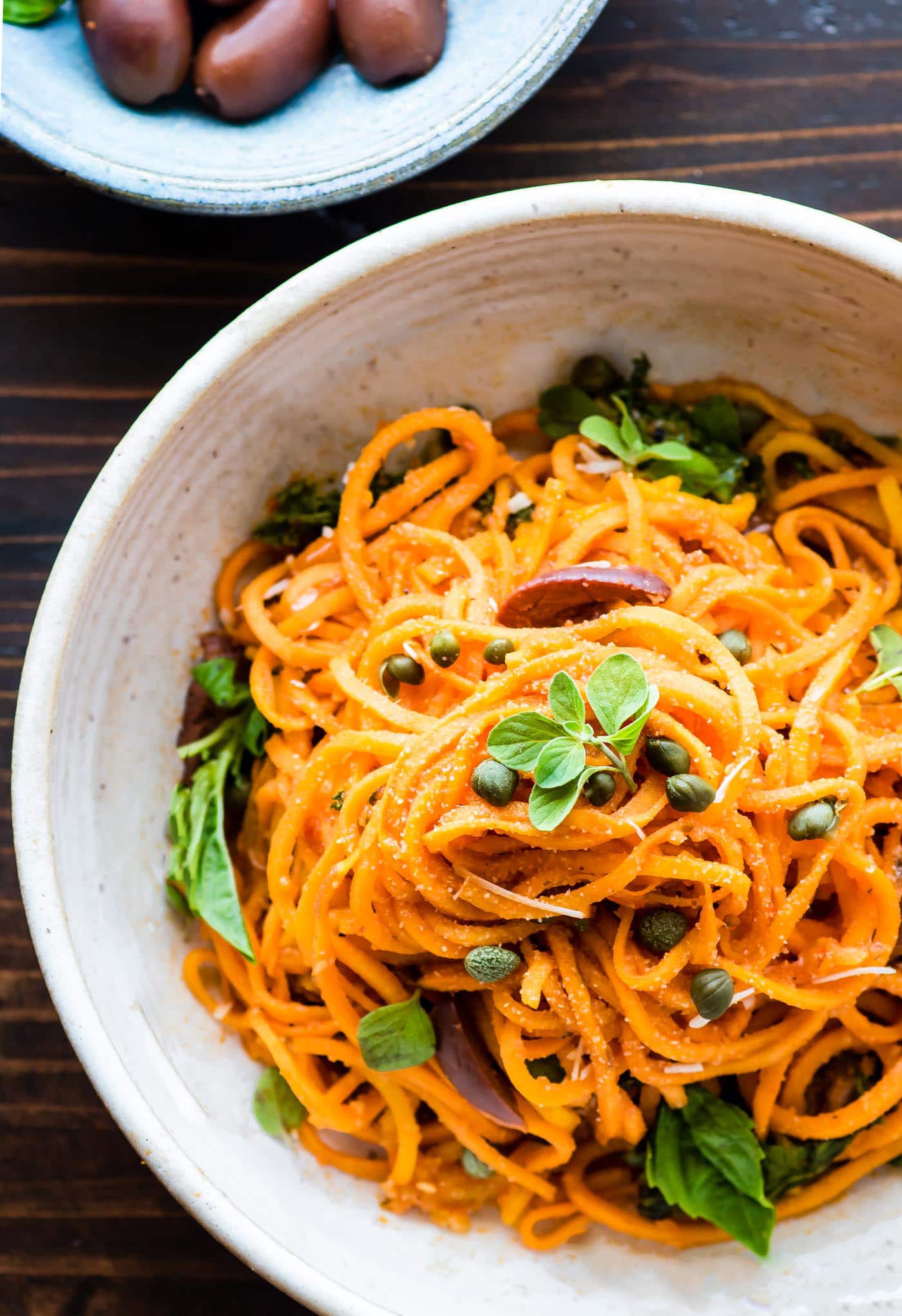 Italian Sweet Potato Spaghetti in a bowl