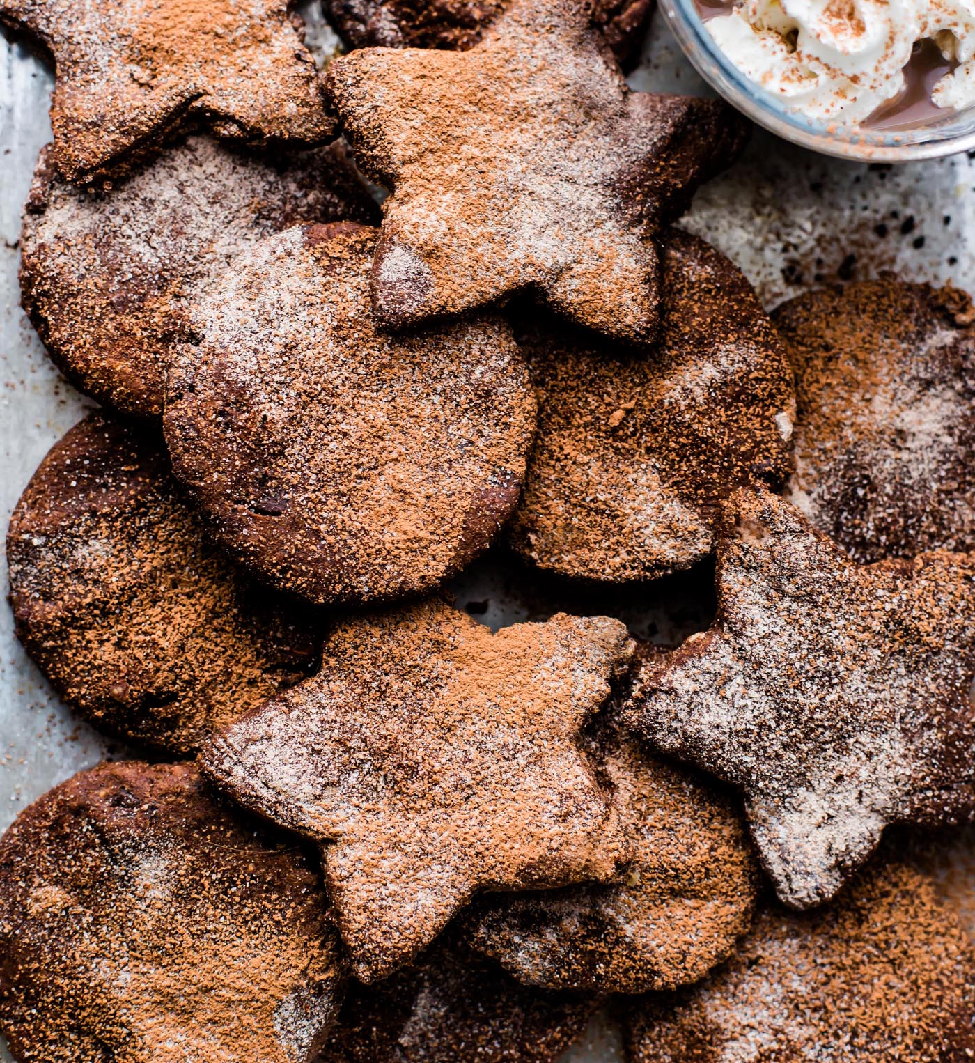 Mexican Hot Chocolate Sugar cookies on a platter