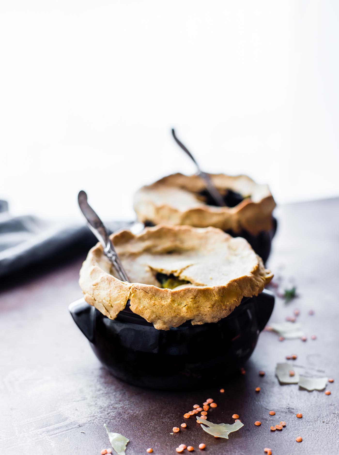 gluten free pot pies filled with an easy chicken curry filling