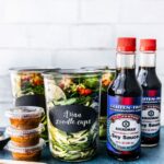 Dandan noodles in Weck jars with sauce on side.