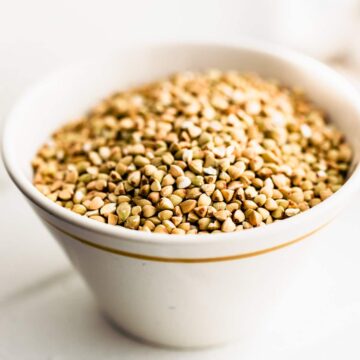 bowl of raw buckwheat