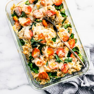 keto meal prep casserole made with chicken and veggies