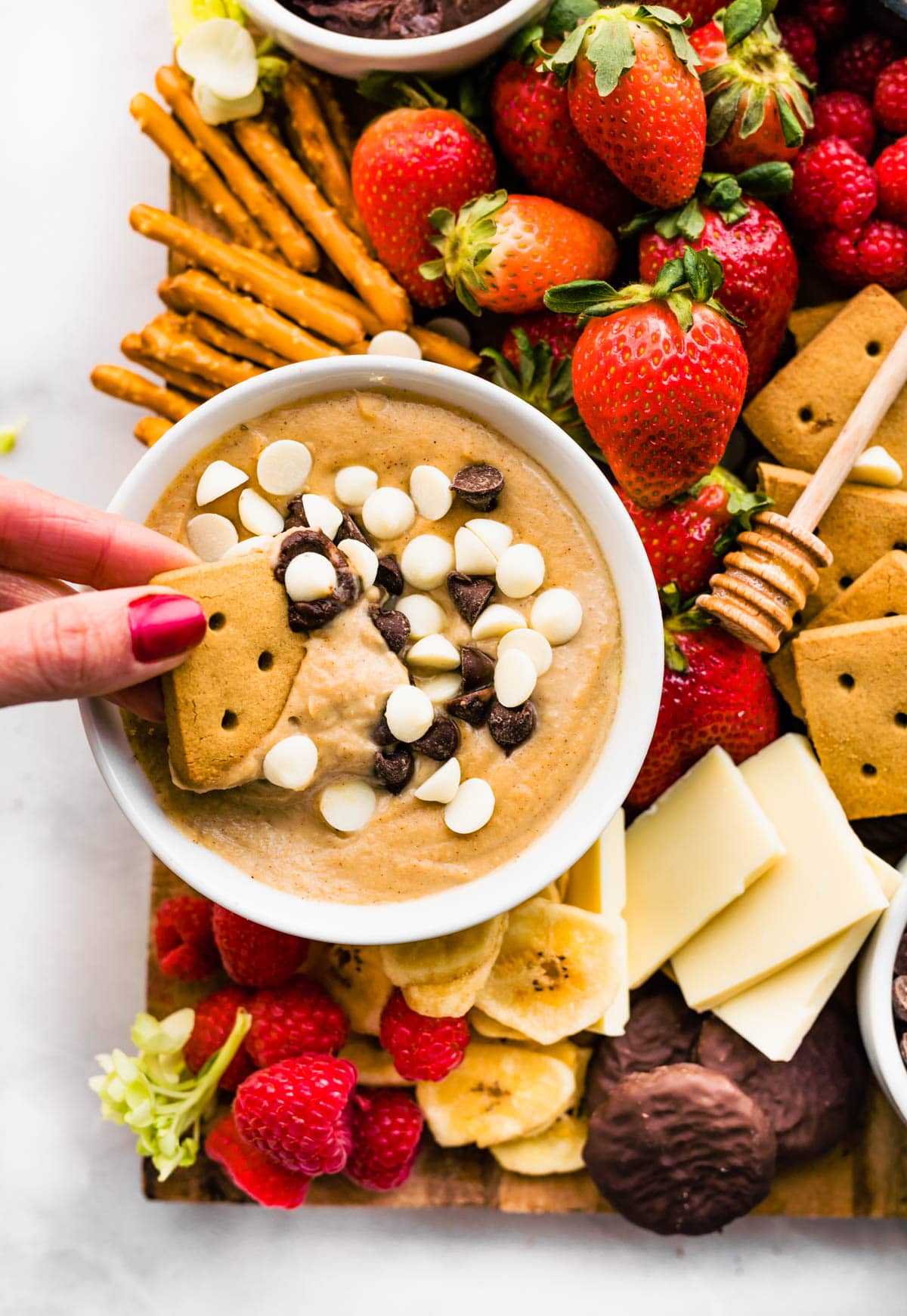 chickpea cookie dough dessert hummus on sugar free dessert platter