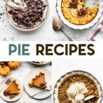 A grid of four photos of overhead shots of gluten-free pies with a text overlay for pinterest.