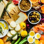 Overhead image of leftover thanksgiving grazing table