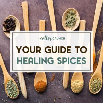 various herbs and spices on wooden spoons