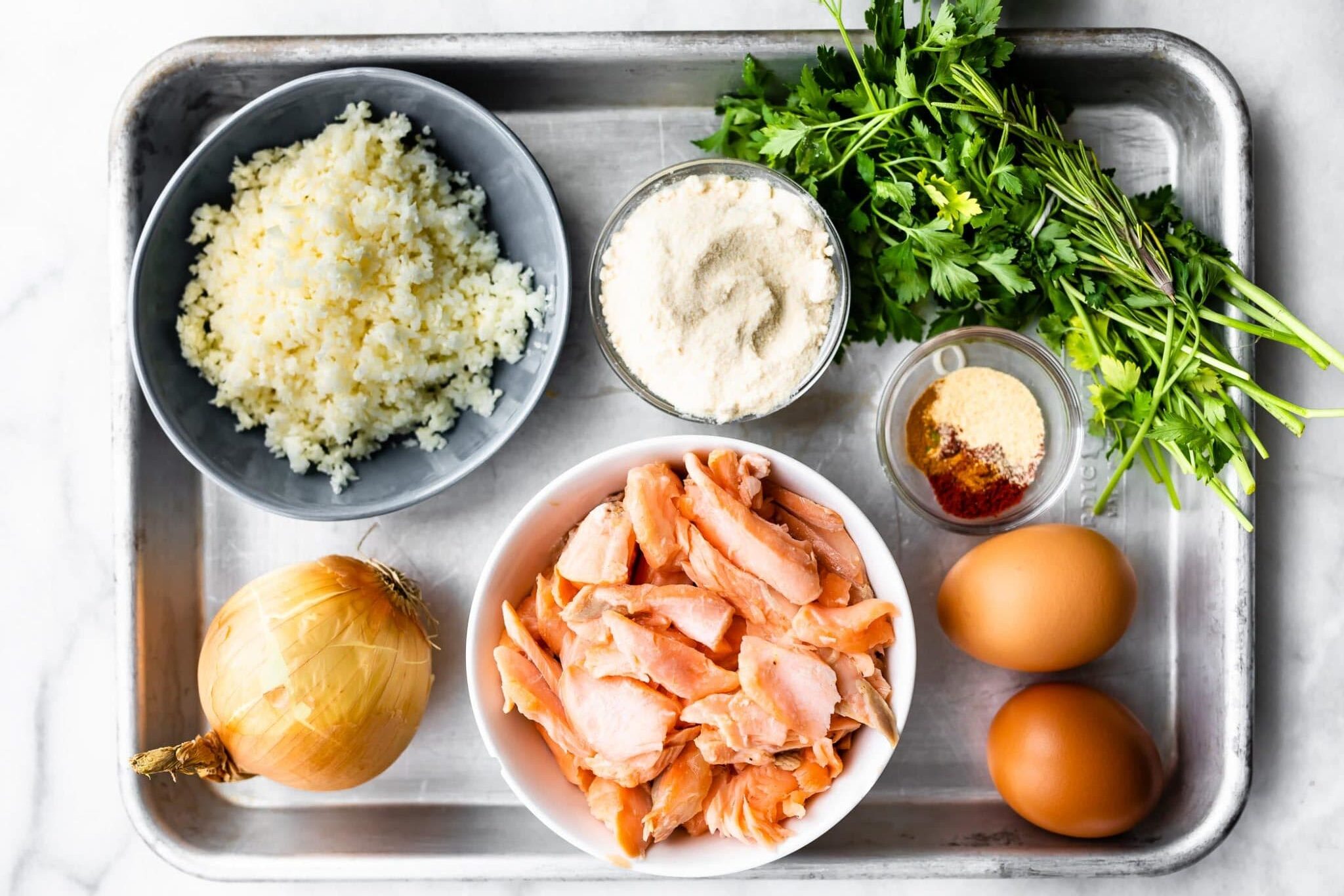 ingredients for paleo salmon cakes