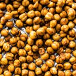 close up image of unseasoned roasted chickpeas