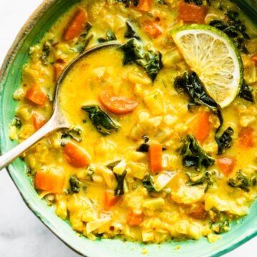 Curried Cauliflower Kale Soup