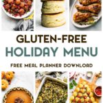 A grid of gluten-free holiday food photos with a text overlay for pinterest.