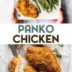 Two photos of Gluten-Free Panko Chicken with a text overlay for pinterest.