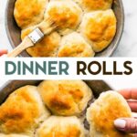 Two photos of Easy Gluten-Free Rolls with a text overlay for interest.