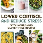 A photo of 6 Foods That Lower Cortisol & Reduce Stress with a text overlay for pinterest