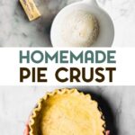 Two photos of Easy Gluten-Free Pie Crust with a text overlay for pinterest.