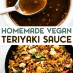 Two photos of Gluten-Free Teriyaki Sauce with a text overlay for pinterest.