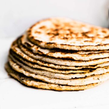 A stack of Coconut Flour Tortillas