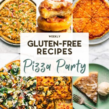 a grid of 6 gluten-free pizza recipes with a text overlay for pinterest.
