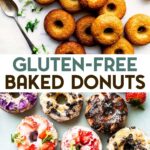 Two photos of Vegan Gluten-Free Donuts with a text overlay for Pinterest.