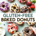 A photo f Vegan Gluten-Free Donuts with a text overlay for Pinterest.
