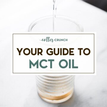 MCT oil being poured into tall glass.