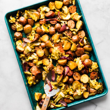 Roasted Cabbage Potatoes and Sausage